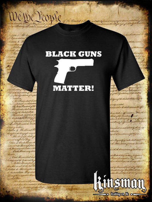 Black GUNS Matter T-Shirt - 1911 .45 ACP 2nd Amendment Pro Firearm Rights USA
