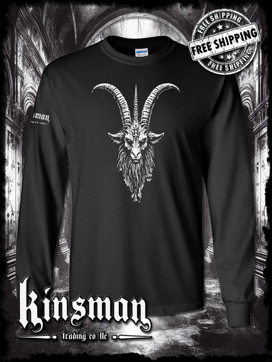 Baphomet Goat Head Long Sleeve T-Shirt