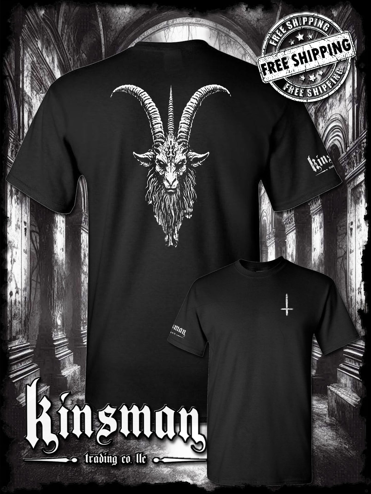 Baphomet Goat Head 2-Sided T-Shirt