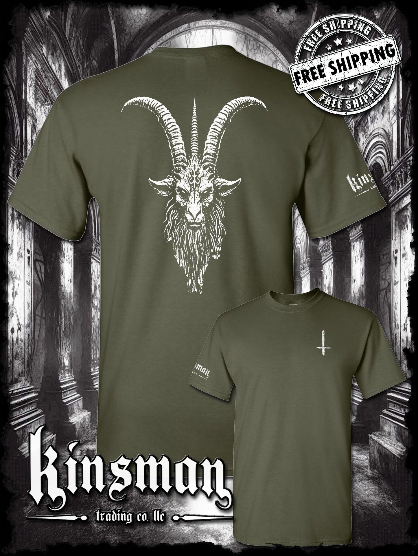 Baphomet Goat Head 2-Sided T-Shirt