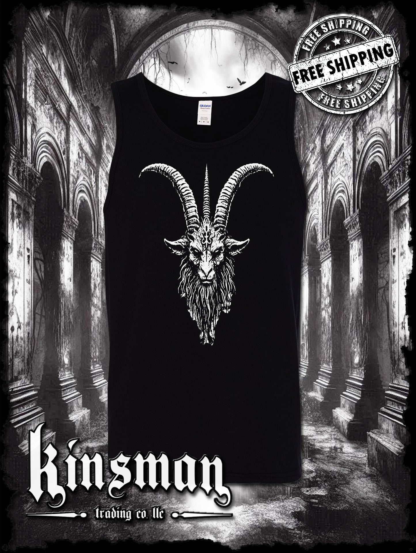 Baphomet Goat Head Tank Top T-Shirt