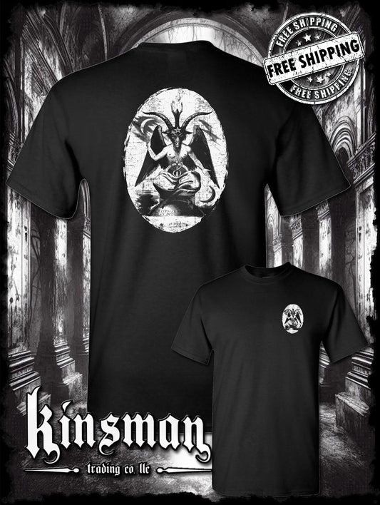 Baphomet Satanic Graphic 2-Sided T-Shirt / Devil Evil Occult