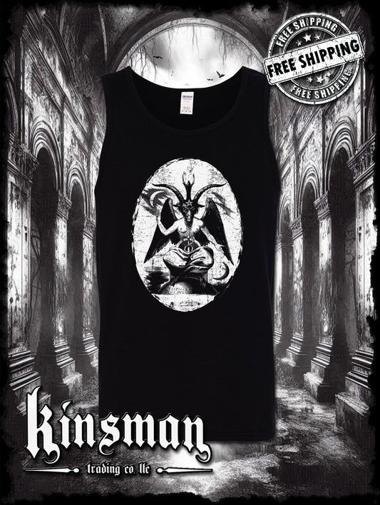 Baphomet Satanic Graphic Tank Top T-Shirt - Devil Evil Occult