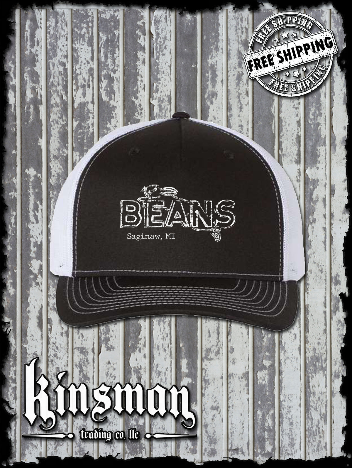 Saginaw Michigan Beans Snap Back Trucker Hat - Mid-Michigan Landmark Souvenir