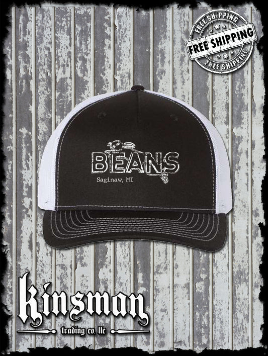 Saginaw Michigan Beans Snap Back Trucker Hat - Mid-Michigan Landmark Souvenir