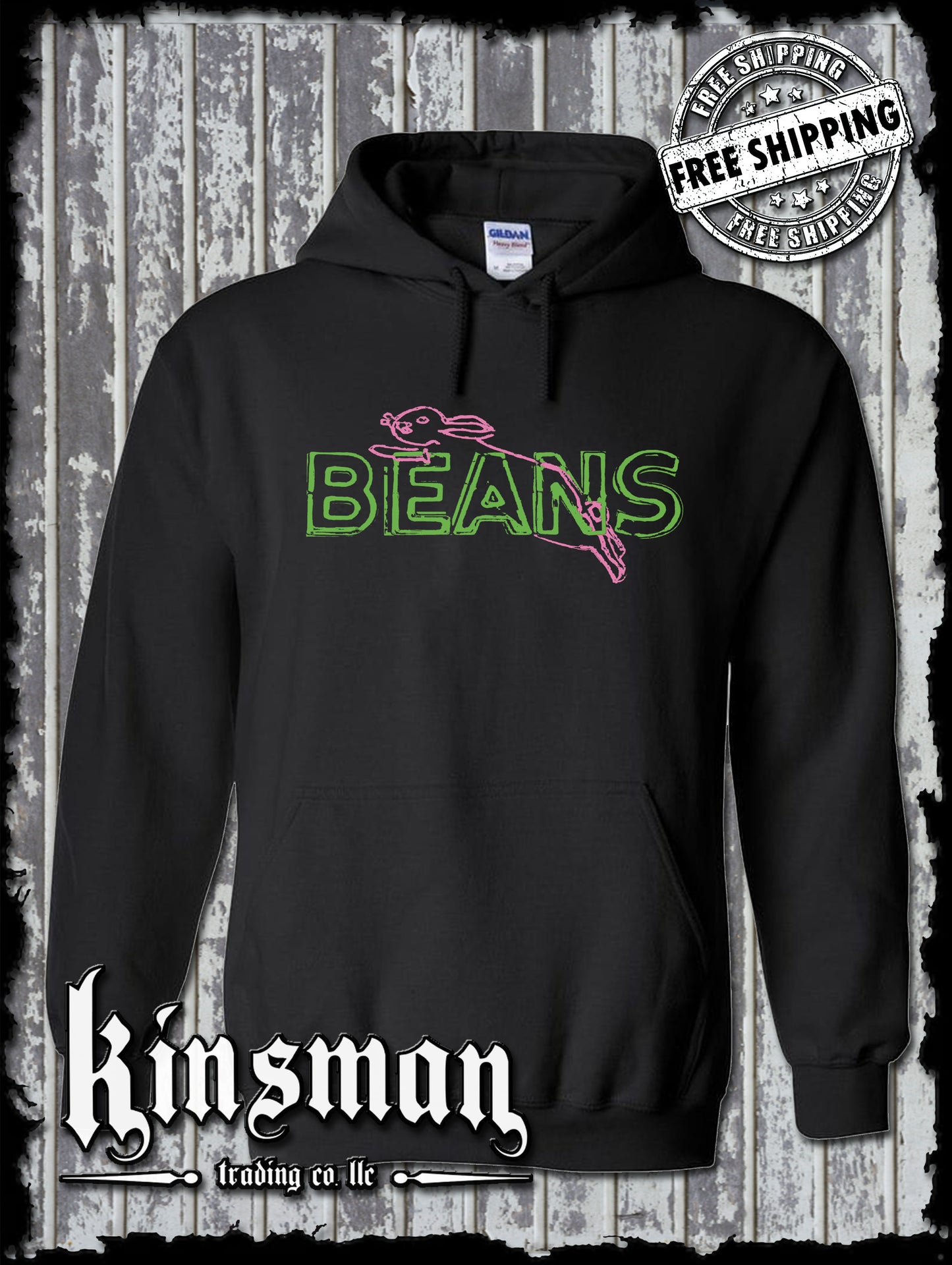 Saginaw BEANS Bunny Hoodie Mid-Michigan Landmark Souvenir Flint Detroit Bay City