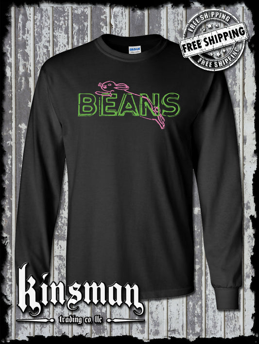 Saginaw BEANS Bunny Long Sleeve T-Shirt - Mid-Michigan Landmark Souvenir Bay City Midland Flint Detroit