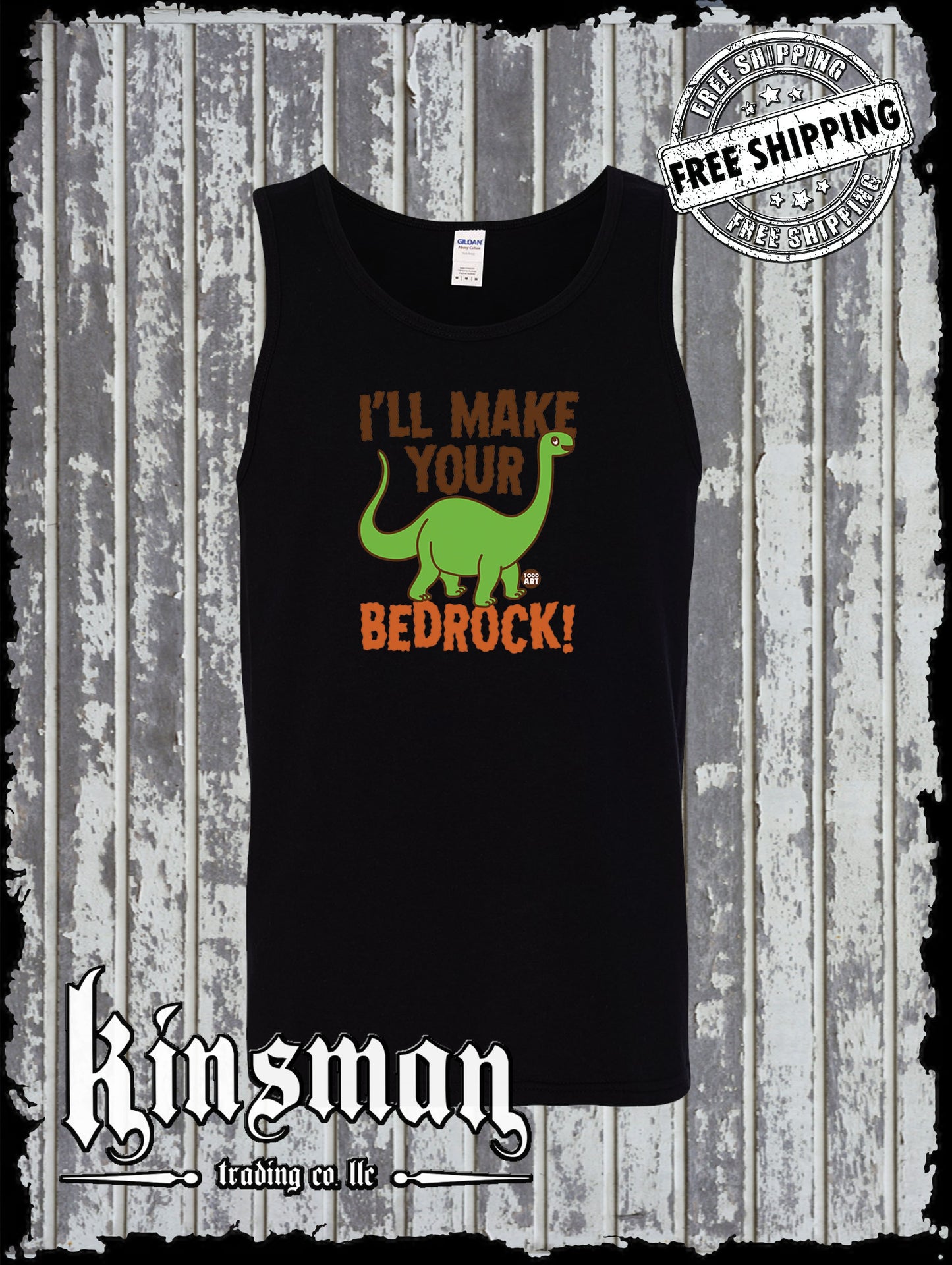 I'll Make Your Bedrock! Dinosaur Tank Top T-Shirt Todd Goldman Licensed