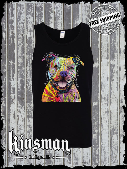 Dean Russo Beware of Pit Bulls They Will Steal Your Heart Tank Top T-Shirt