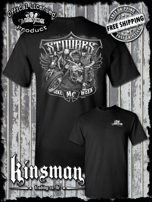Three Stooges Bike Week MC 2-Sided T-Shirt / Official Licensed Product