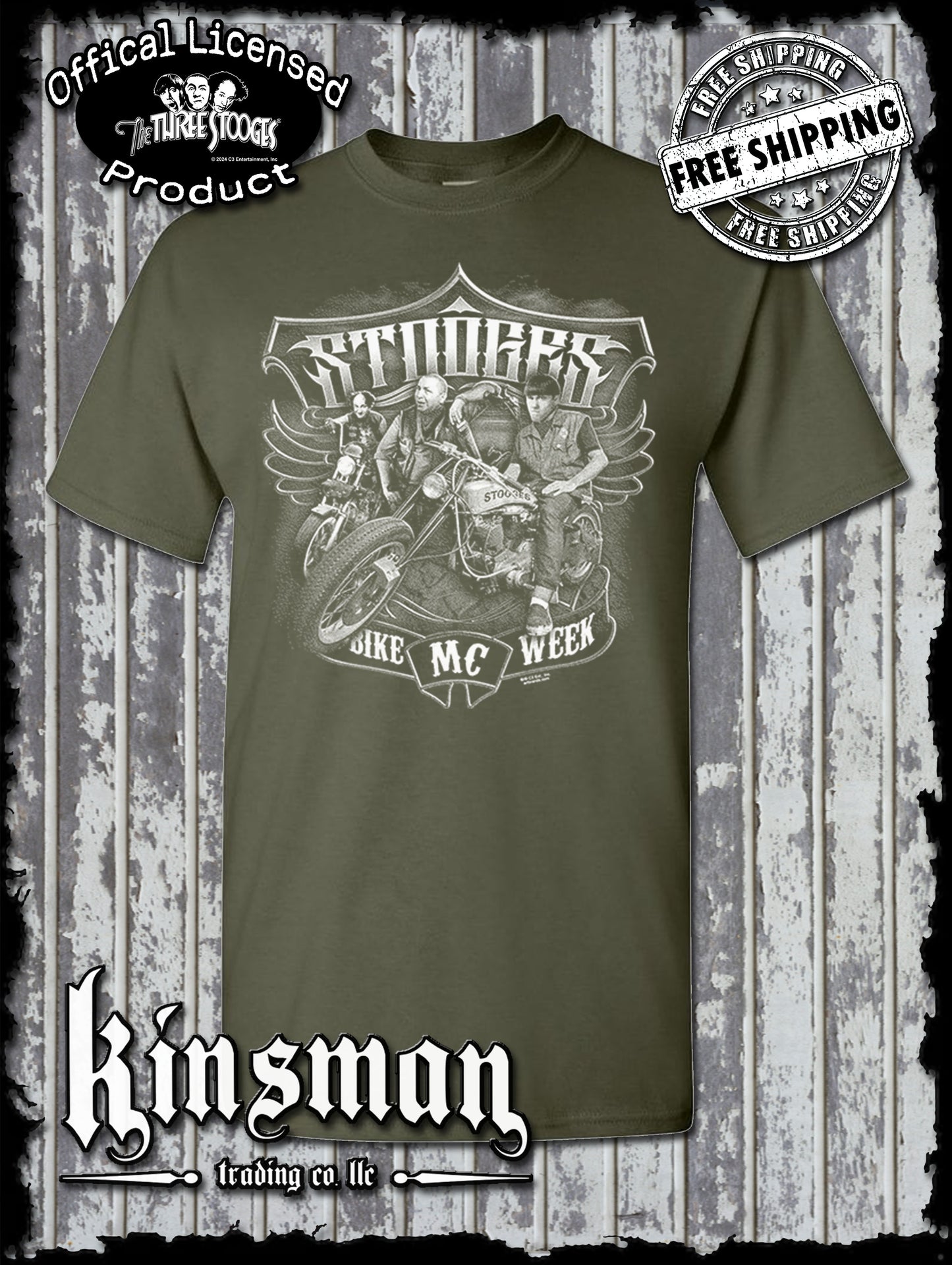 Three Stooges Bike Week MC T-Shirt / Official Licensed Product