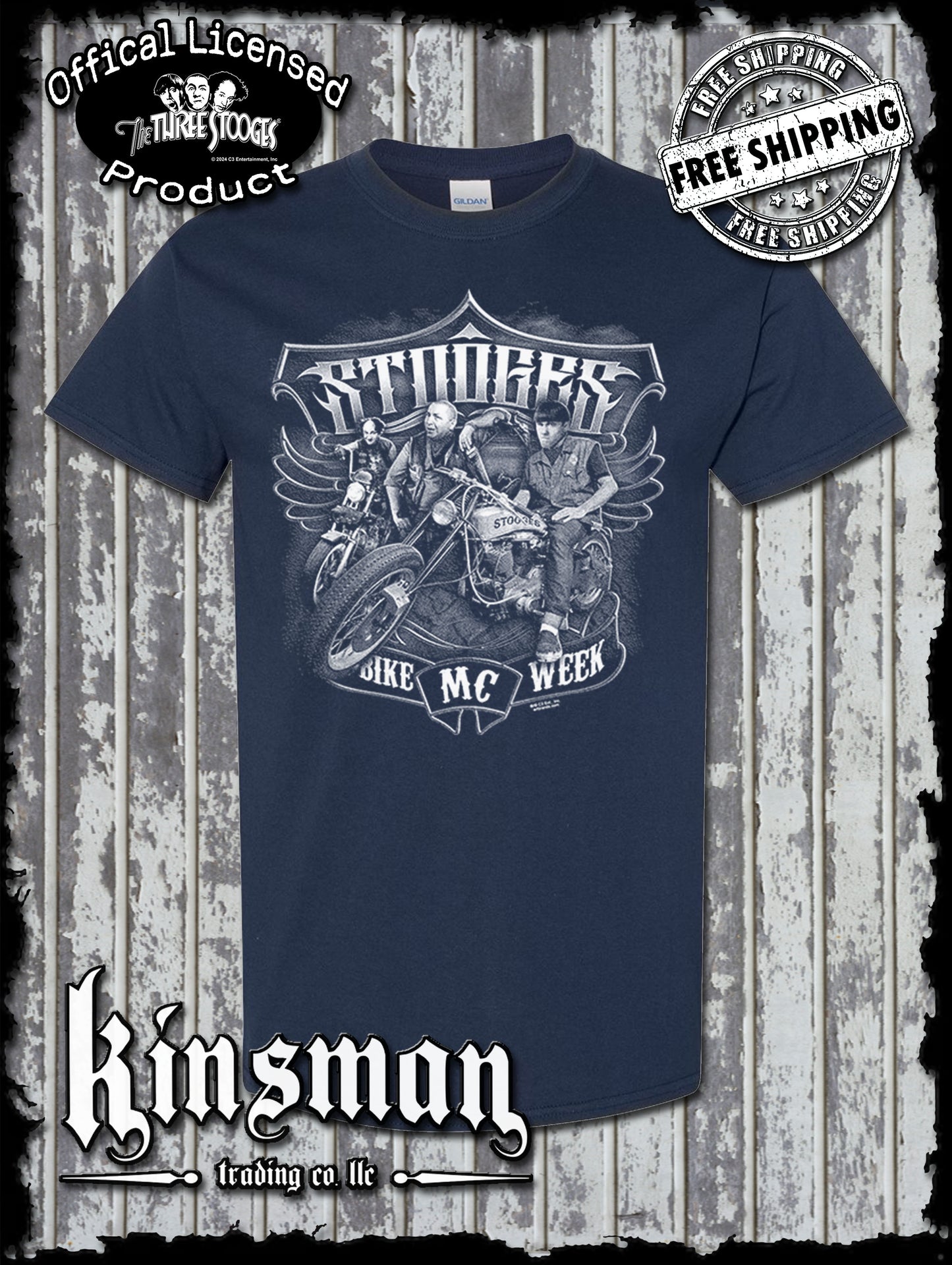 Three Stooges Bike Week MC T-Shirt / Official Licensed Product