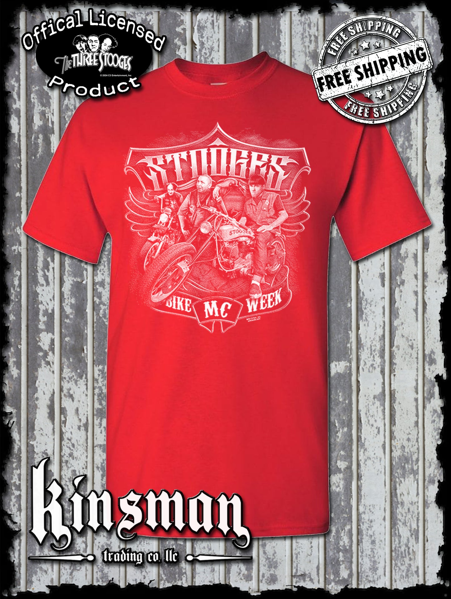 Three Stooges Bike Week MC T-Shirt / Official Licensed Product