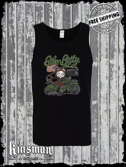 Biker Betty Boop Motorcycle Club Tank Top T-Shirt Authentic Licensed Product