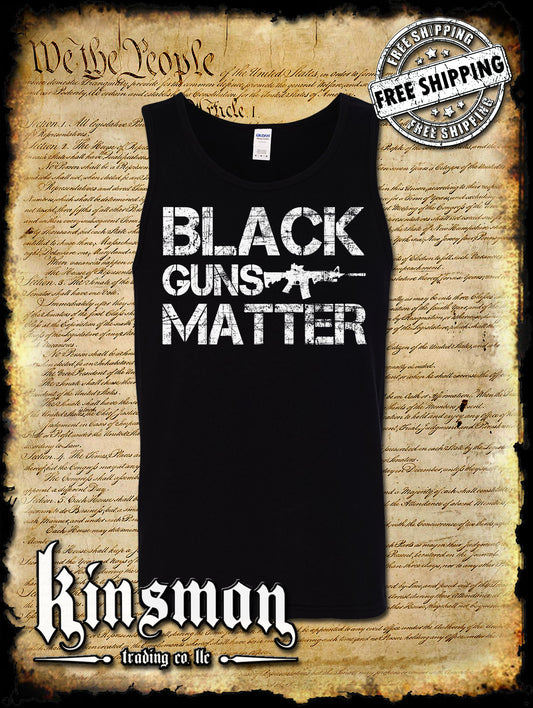 Black Guns Matter Tank Top T-Shirt / 2nd Amendment Pro Gun Rights AR-15 USA