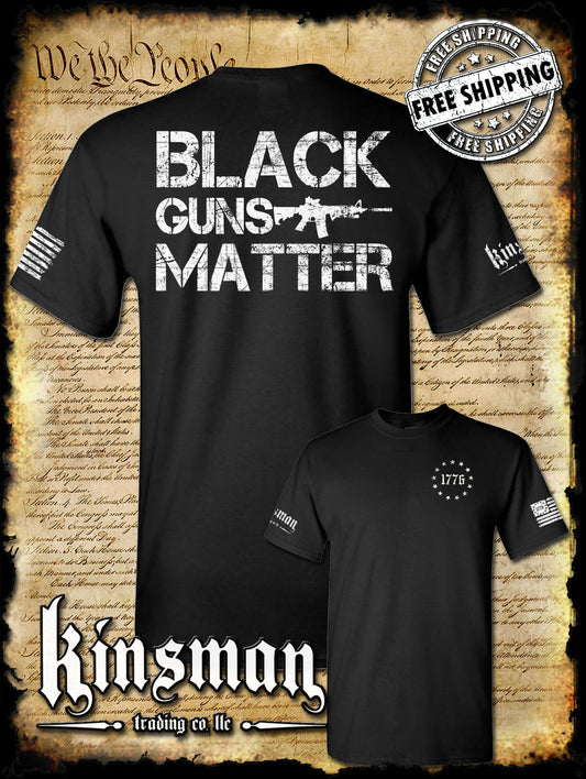 Black GUNS Matter AR-15 2-Sided T-Shirt