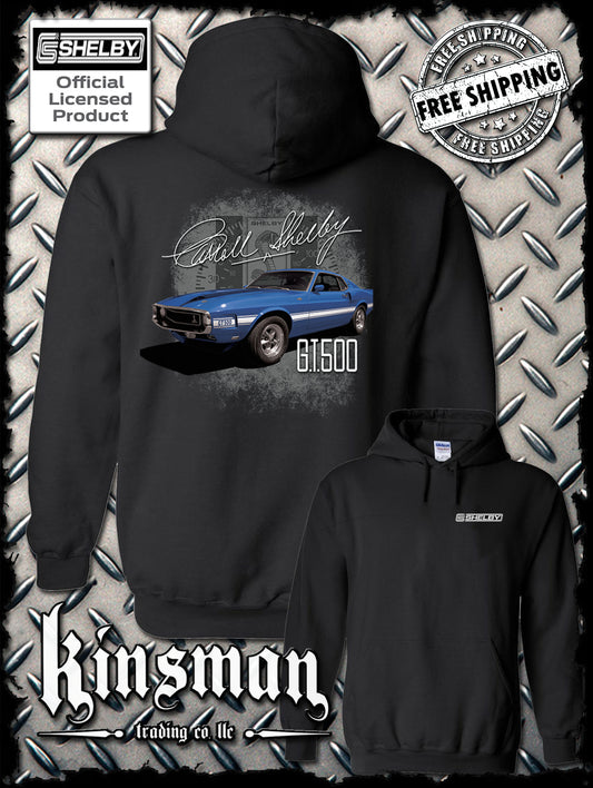 Carroll Shelby Blue GT 500 2-Sided Hoodie / Sweatshirt