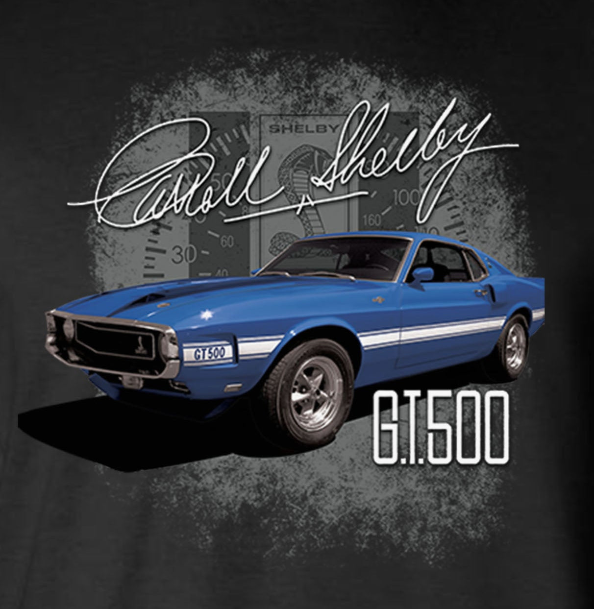 Carroll Shelby Blue GT 500 Long Sleeve T-Shirt