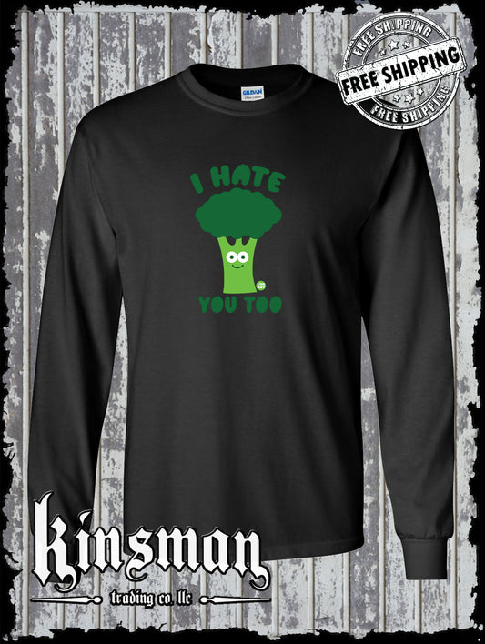I Hate You Too Broccoli Funny Long Sleeve T-Shirt Todd Goldman Art Licensed