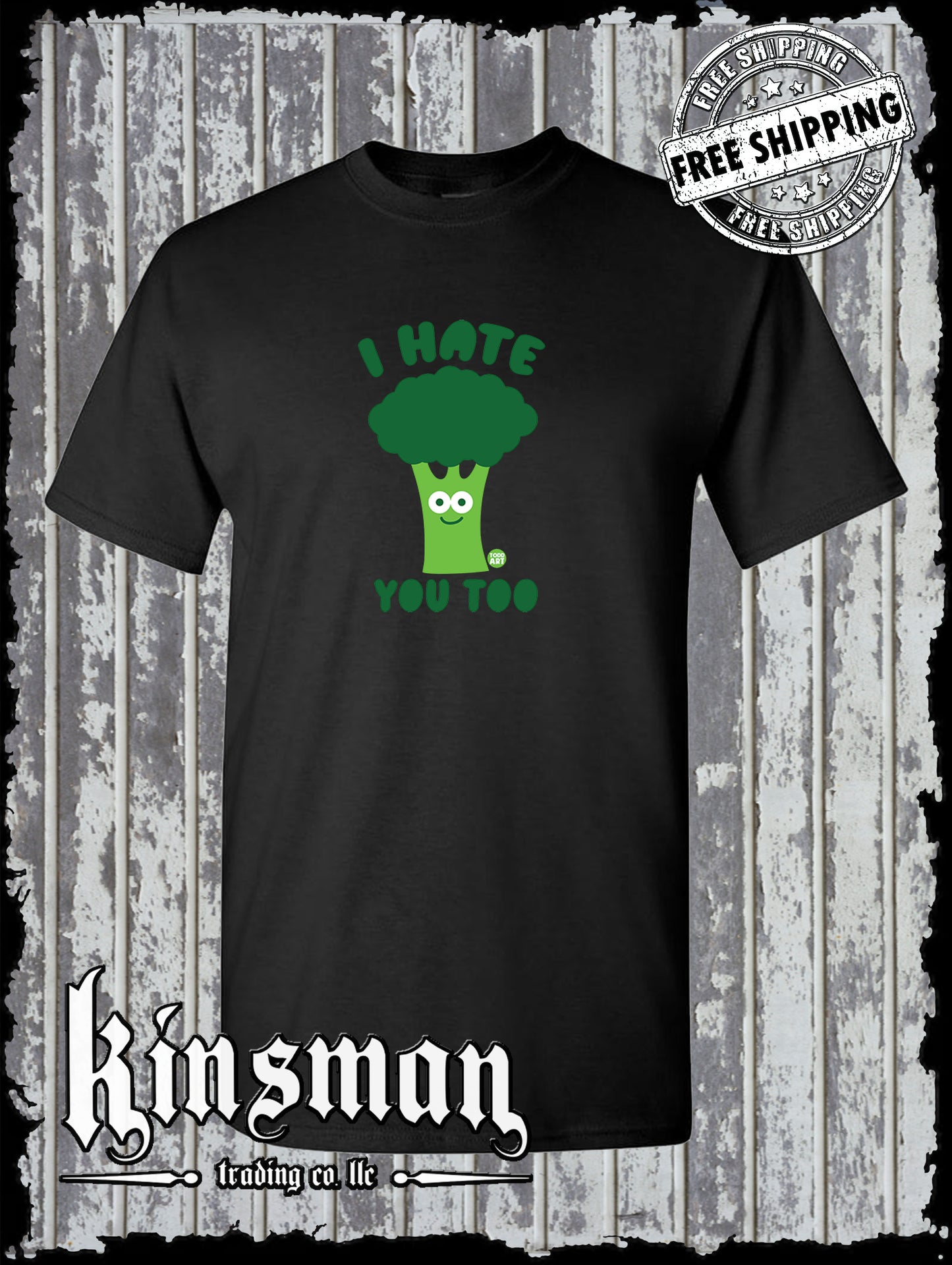 I Hate You Too Broccoli Funny T-Shirt Todd Goldman Art Licensed
