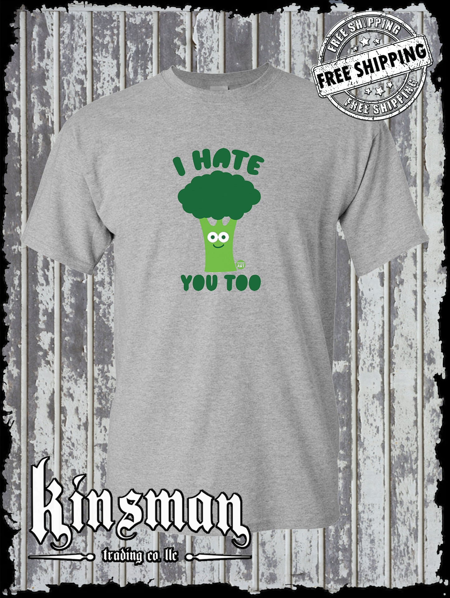 I Hate You Too Broccoli Funny T-Shirt Todd Goldman Art Licensed