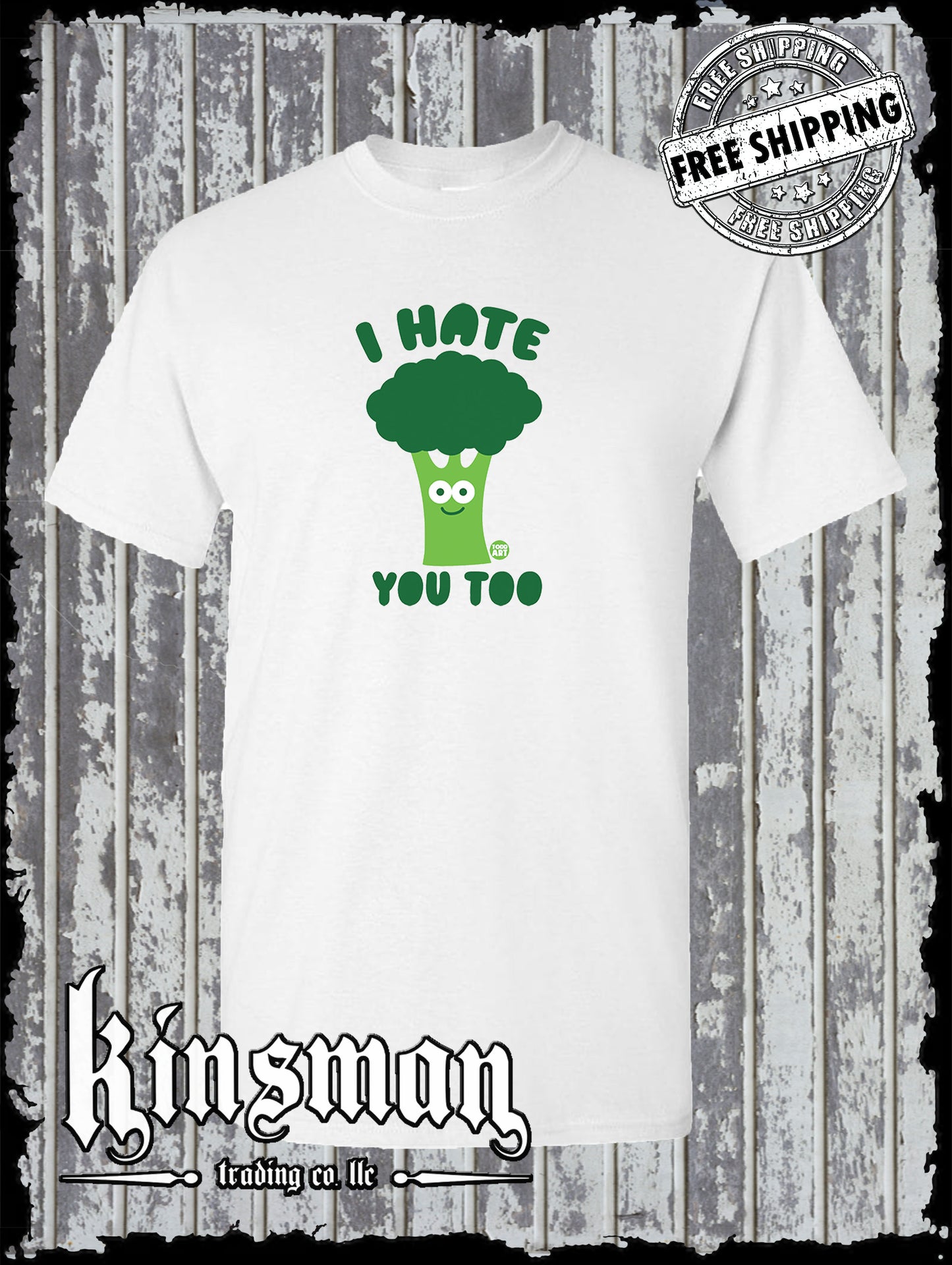 I Hate You Too Broccoli Funny T-Shirt Todd Goldman Art Licensed