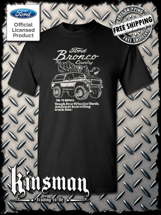 Ford Bronco Country Retro '78 Free Wheelin' T-Shirt - Official Licensed Product