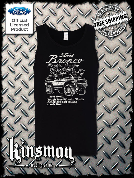Ford Bronco Country Retro '78 Free Wheelin' Tank Top T-Shirt - Official Licensed Product