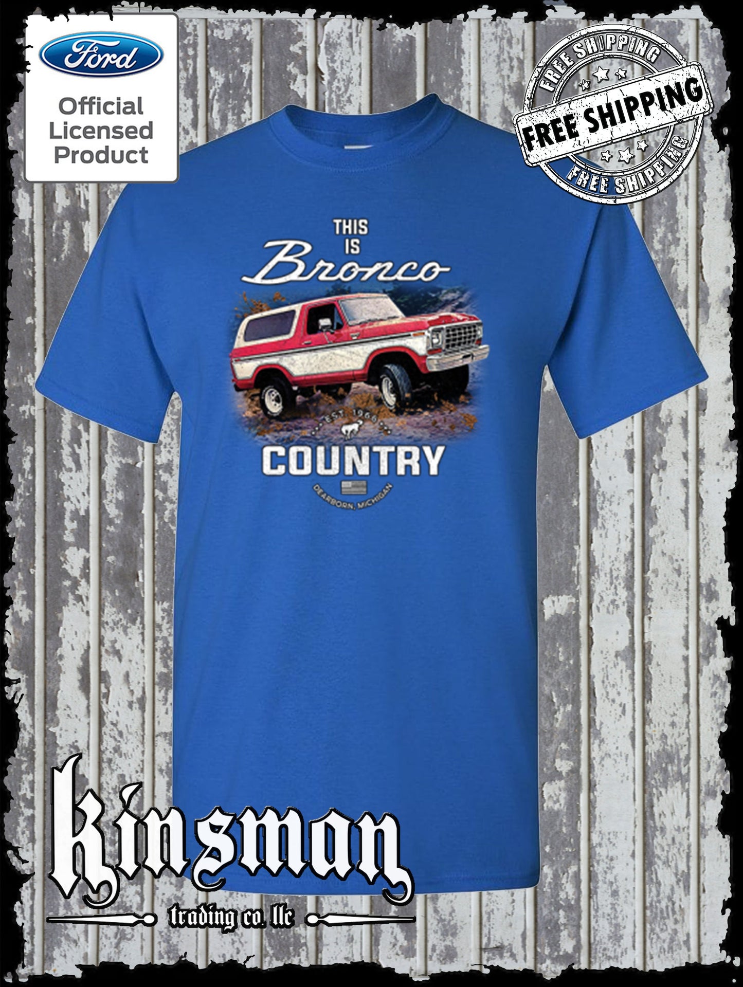 Bronco Country Ford T-Shirt - Official Licensed Product