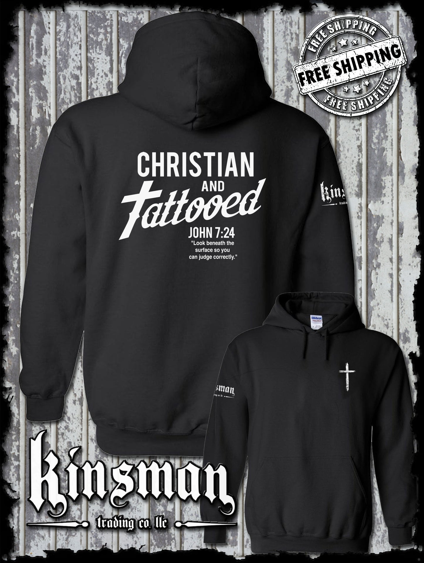 Christian and Tattooed 2-Sided Hoodie / Sweatshirt