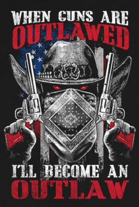 When Guns Are Outlawed I Will Be an Outlaw Long Sleeve T-Shirt USA Flag Pistols
