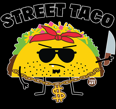 Street Taco Funny Gangster Long Sleeve T-Shirt Todd Goldman Licensed