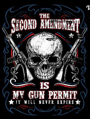 The 2nd Amendment My Gun Permit NEVER Expires Skull AR-15 Double-Sided Hoodie