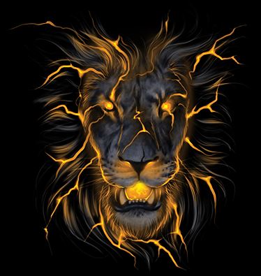 Liquid Blue Lava Lion Glow Hoodie / Sweatshirt Licensed King of the Jungle Glowing Animal Fire Beast