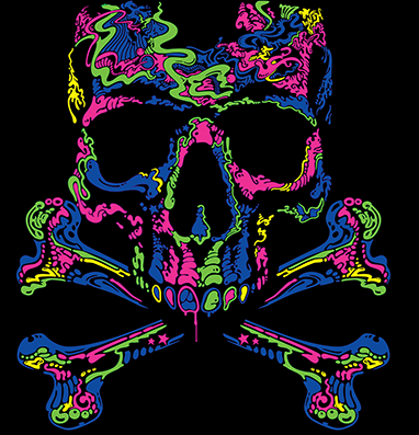 Liquid Blue Neon Skull & Crossbones Hoodie / Sweatshirt