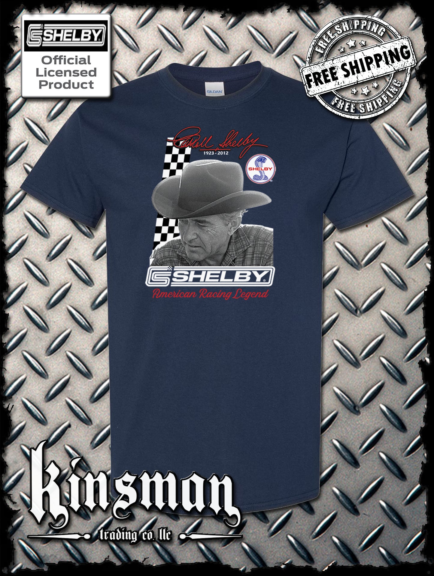 Carroll Shelby Portrait T-Shirt GT 500 Ford Mustang