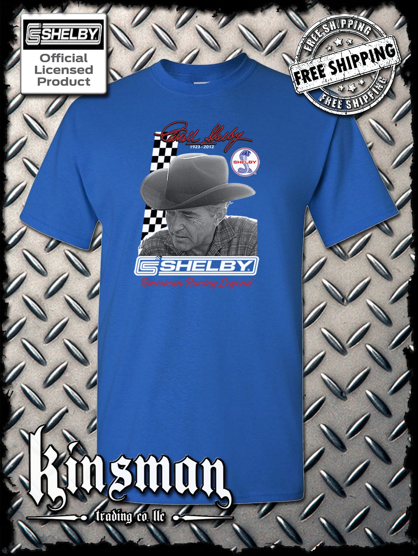 Carroll Shelby Portrait T-Shirt GT 500 Ford Mustang