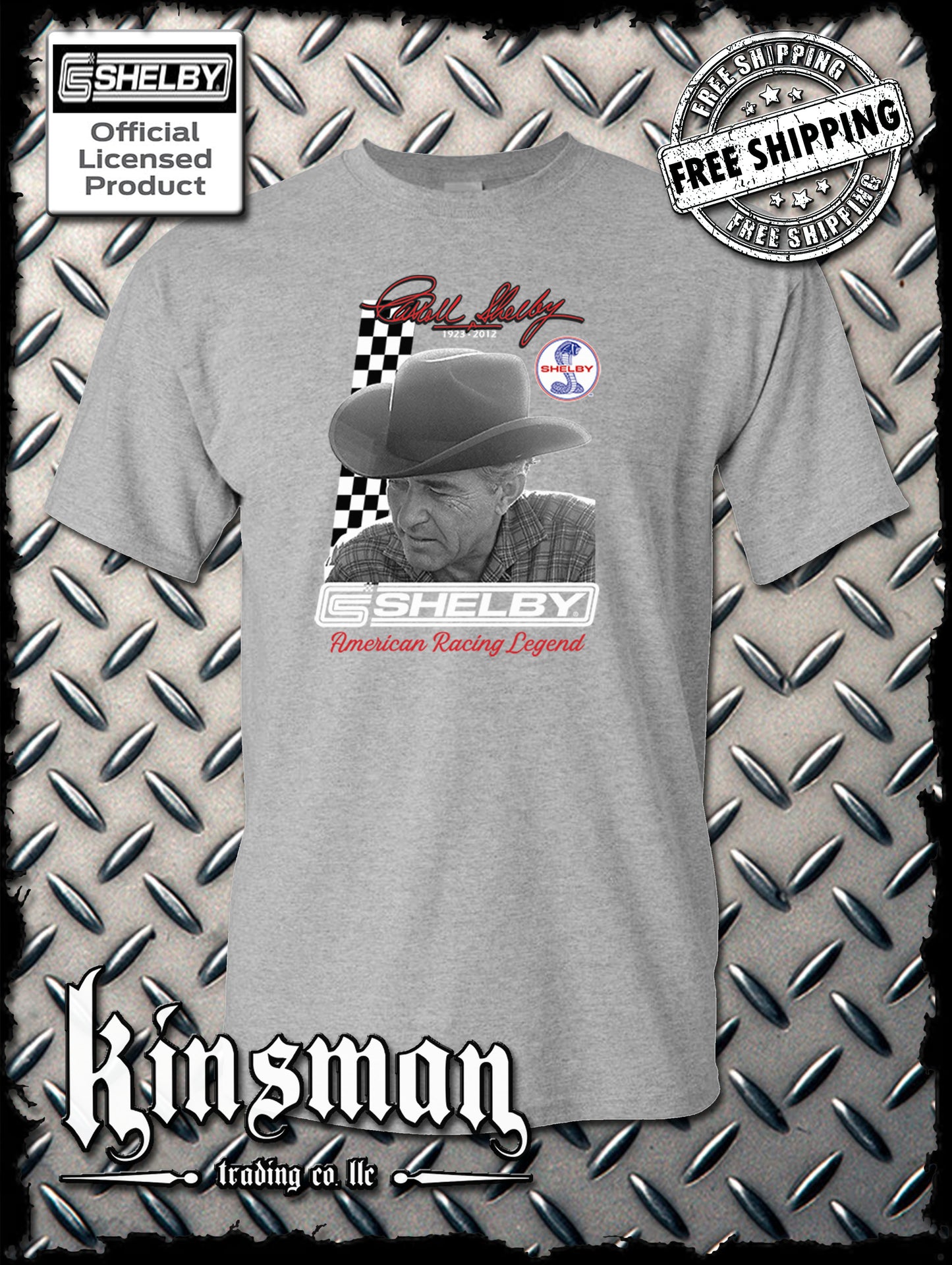 Carroll Shelby Portrait T-Shirt GT 500 Ford Mustang