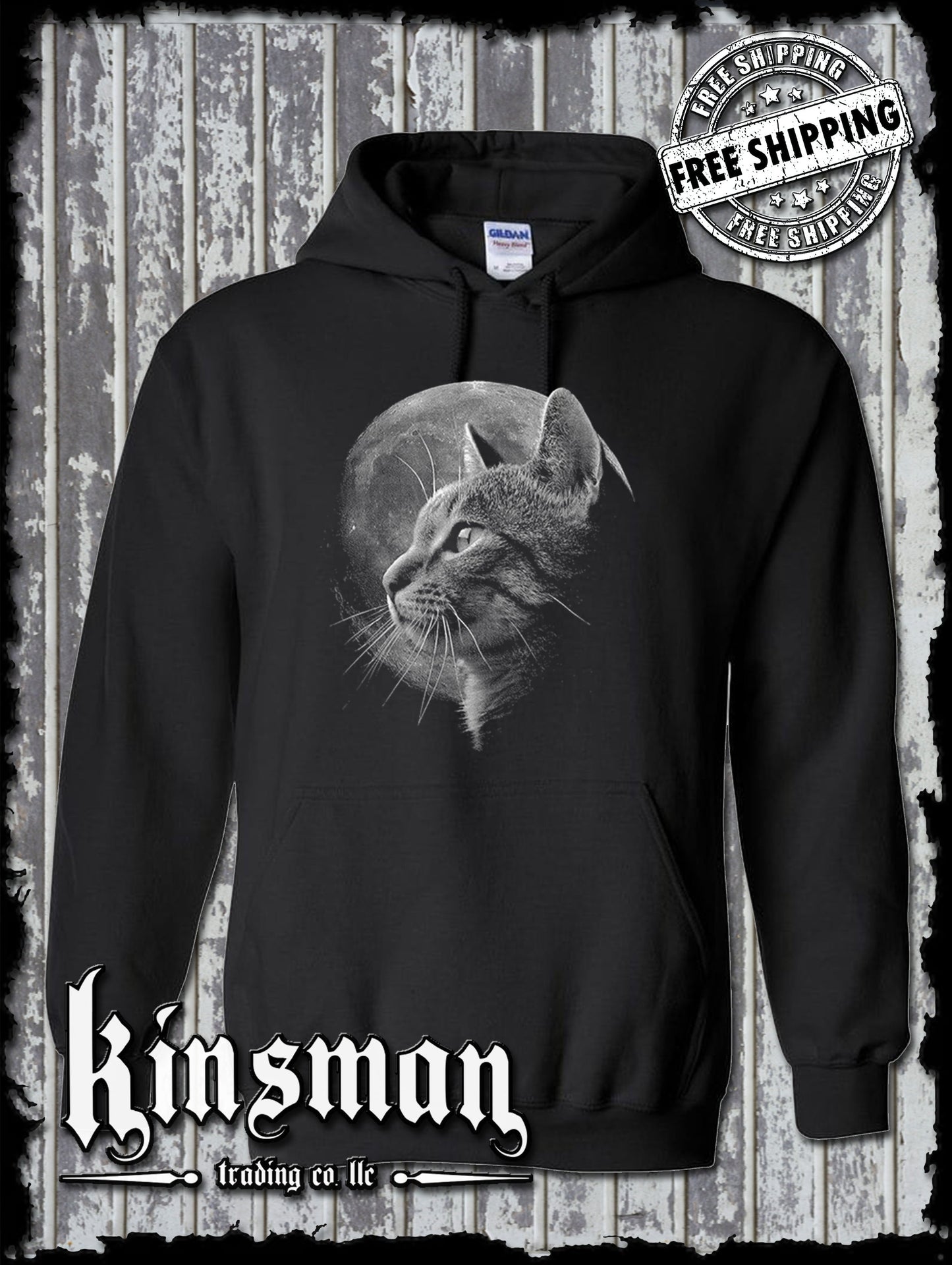 Cat in the Moon Silhouette Pet Animal Hoodie / Sweatshirt