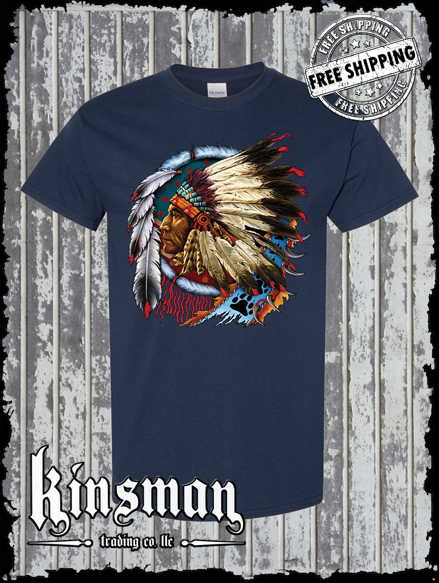 Chief Indian Dreamcatcher Native American War Bonnet Feathers T-Shirt