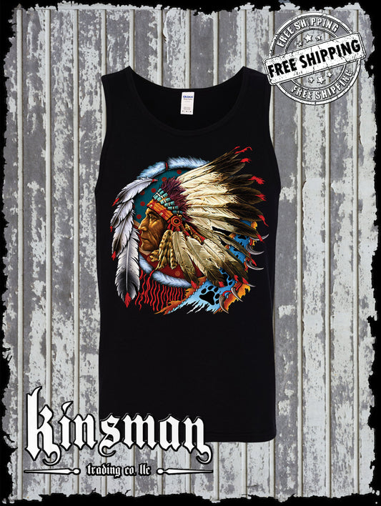 Chief Indian Dreamcatcher Tank Top T-Shirt / Native American