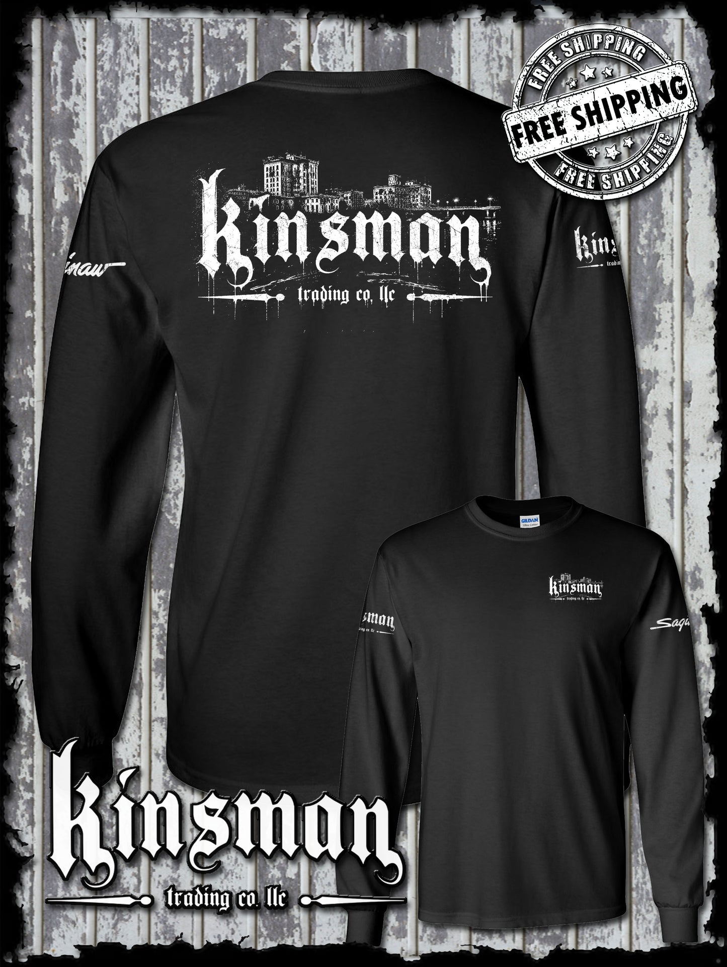 Kinsman Trading Co. LLC Saginaw City Logo Long Sleeve T-Shirt