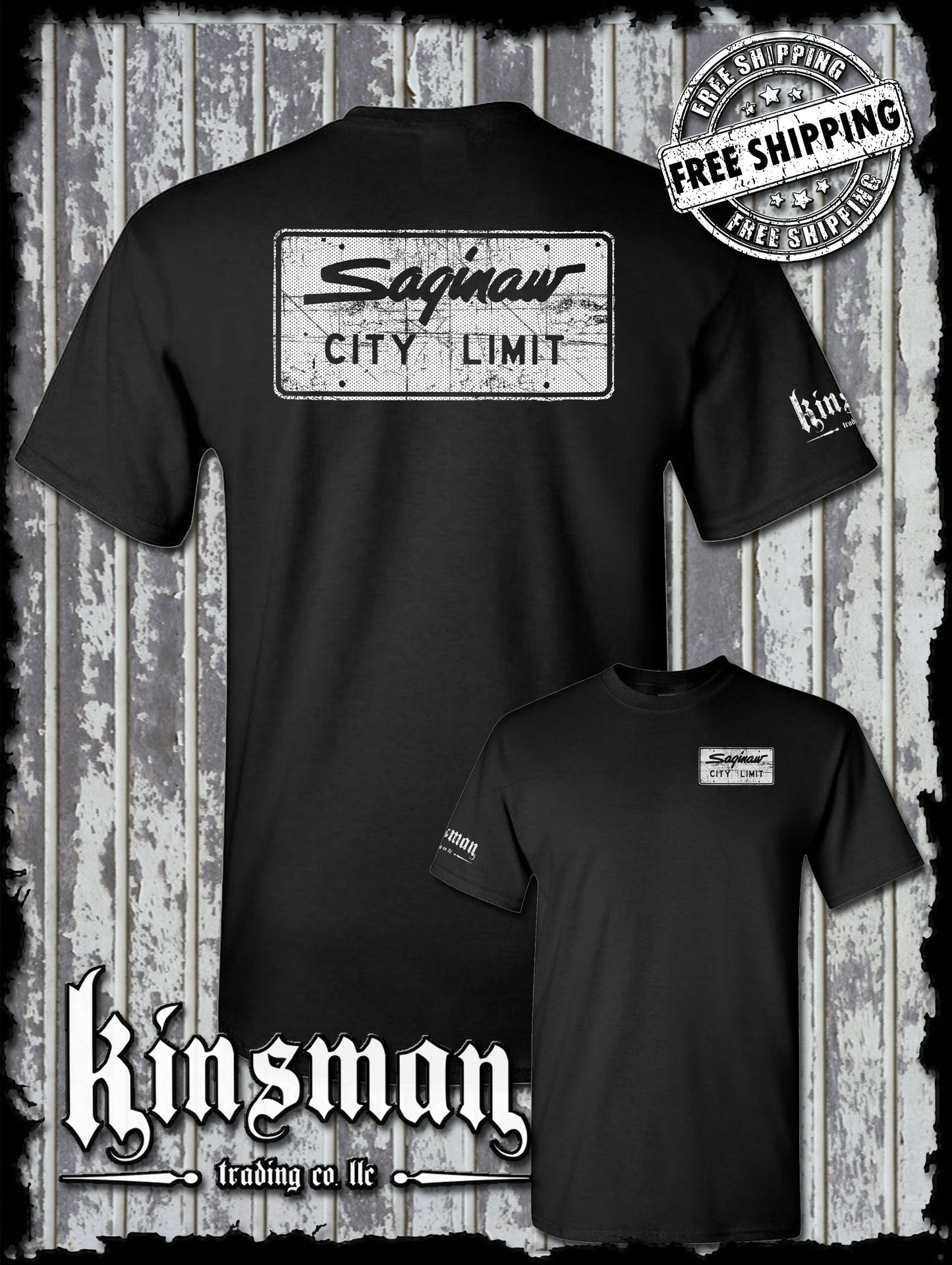 Saginaw City Limit Street Sign 2-Sided T-Shirt