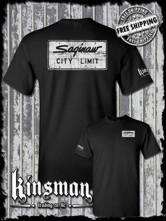 Saginaw City Limit Street Sign 2-Sided T-Shirt