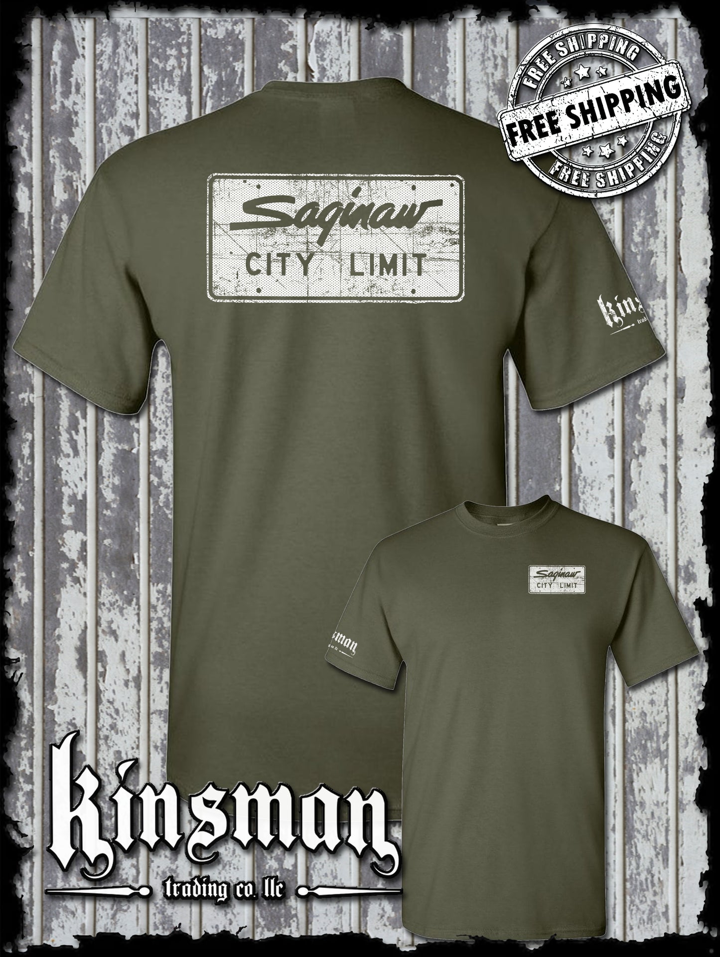 Saginaw City Limit Street Sign 2-Sided T-Shirt