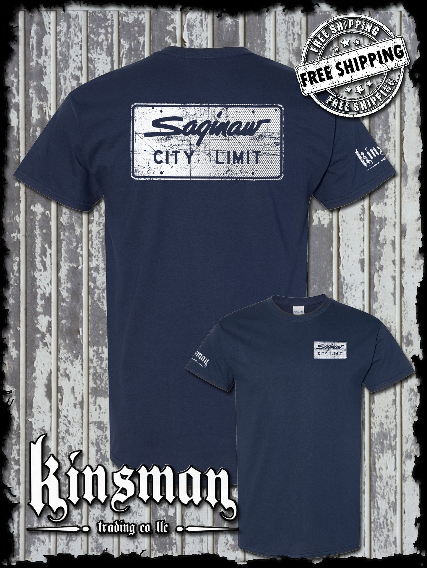 Saginaw City Limit Street Sign 2-Sided T-Shirt