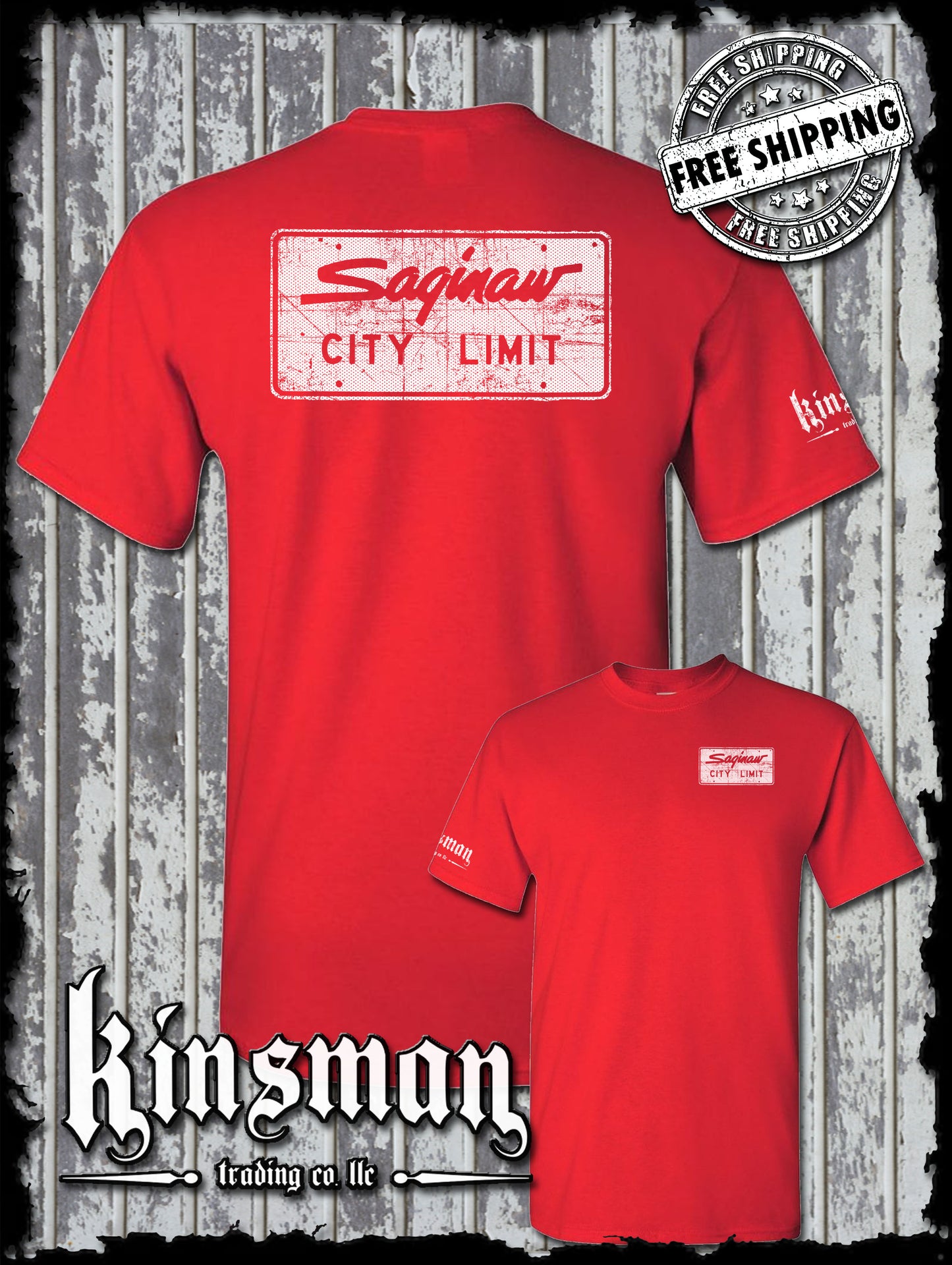 Saginaw City Limit Street Sign 2-Sided T-Shirt