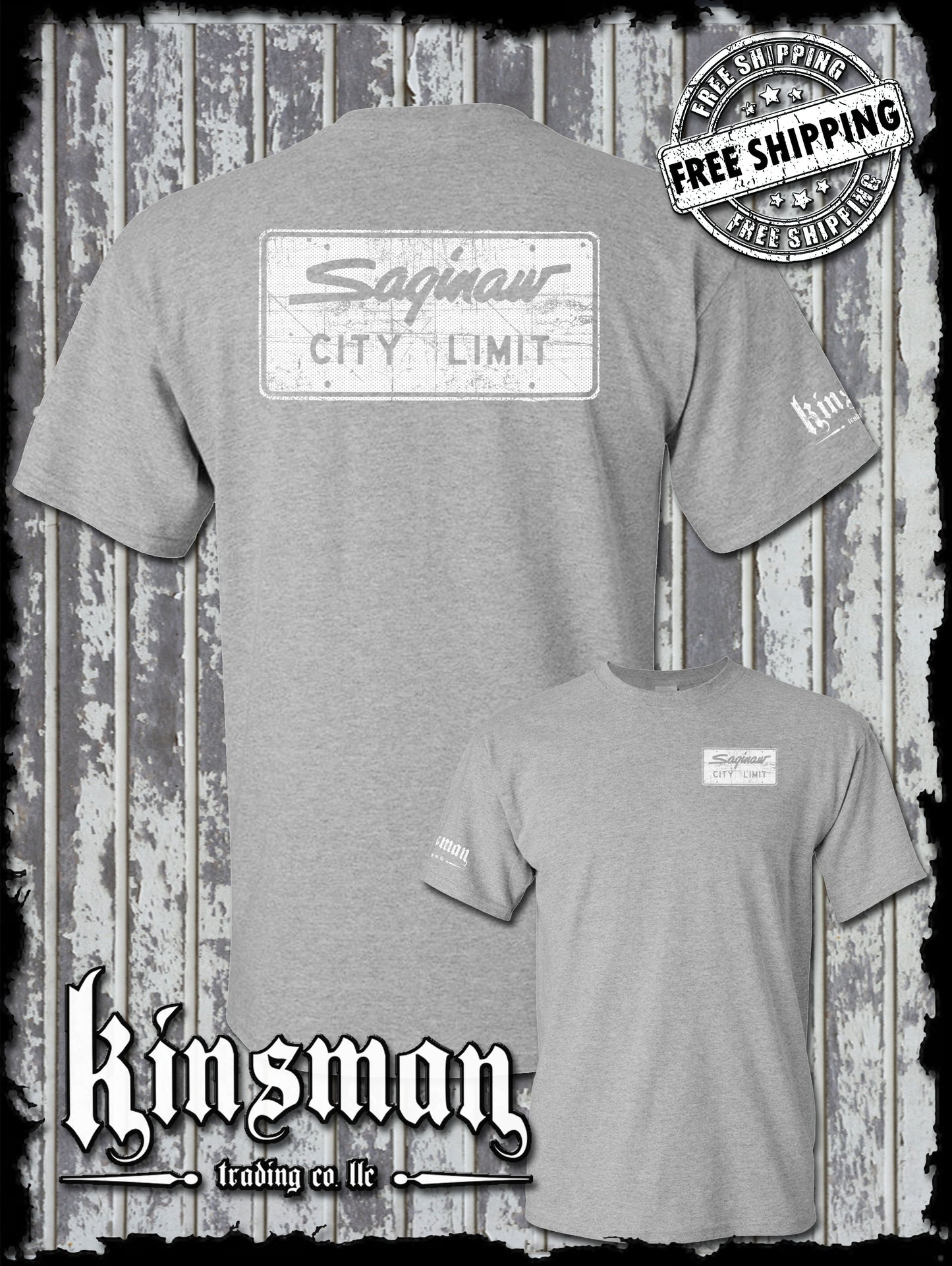 Saginaw City Limit Street Sign 2-Sided T-Shirt