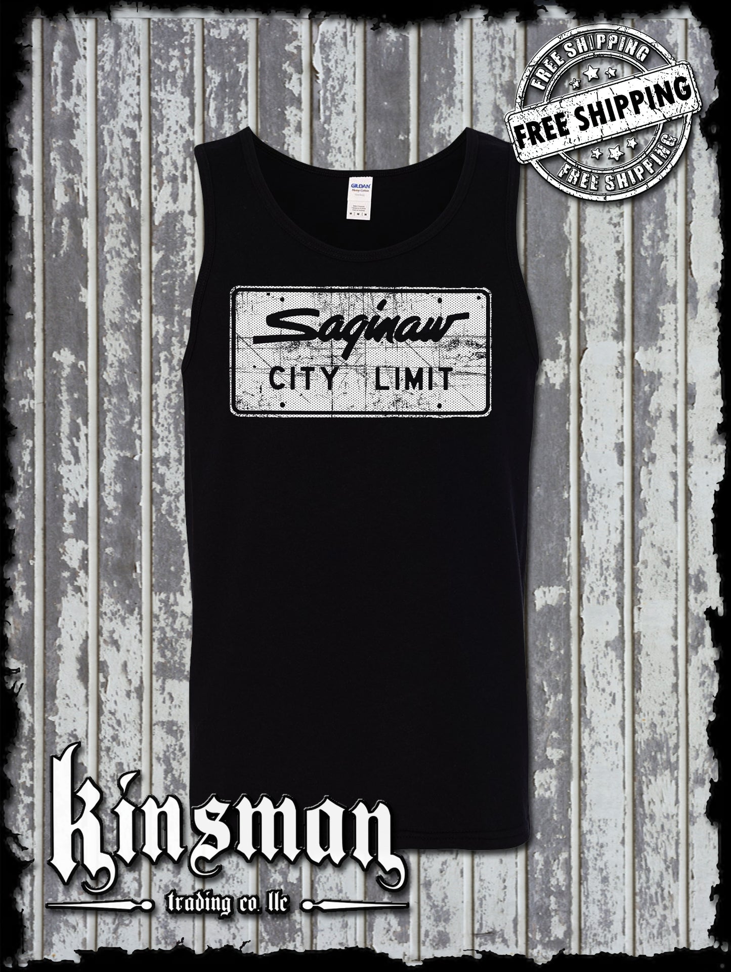 Saginaw City Limit Street Sign Tank Top T-Shirt