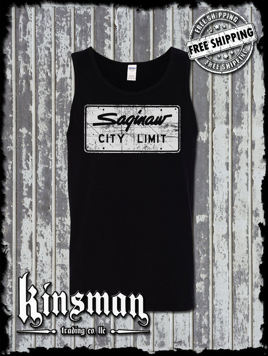 Saginaw City Limit Street Sign Tank Top T-Shirt